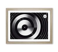 Expressive Vinyl Record Art Framed Wall Art Print A2 Oak
