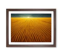 Expressive Wheat Field Framed Print | A3 Walnut Framed Wall Art | Ready to Hang | Modern Nature Picture | Living Room Bedroom Lounge Office