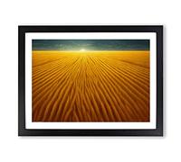 Expressive Wheat Field Framed Print | A4 Black Framed Wall Art | Ready to Hang | Modern Nature Picture | Living Room Bedroom Lounge Office
