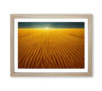 Expressive Wheat Field Framed Print | A4 Oak Framed Wall Art | Ready to Hang | Modern Nature Picture | Living Room Bedroom Lounge Office