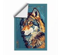 Expressive Wolf Modern Unframed Wall Art Print A4 (29.7×21cm), Wall Decor for Living Room, Bedroom, Office & Home, Art Gift