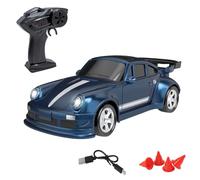 ExPrismarx RC Drift Car, 1:64 2.4G 4WD Mini RC Off-Road Drift Car with Charging Cable and Barrier, Ideal Vehicle Model for Adults Youth (Blue)