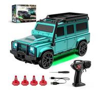ExPrismarx RC Drift Car, 1:64 2.4G 4WD Mini RC Off-Road Drift Car with Realistic Lighting Effects, Ideal Vehicle Model for Adults Youth (Turquoise)