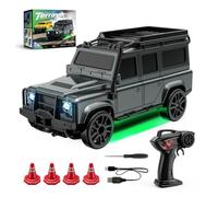ExPrismarx RC Drift Car, 1:64 2.4G 4WD Mini RC Off-Road Drift Car with Realistic Lighting Effects, Ideal Vehicle Model for Adults Youth (Black)