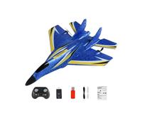 ExPrismarx RC Fixed-Wing Airplane, Mini EPP 2.4G 2CH 21cm Wingspan Plane Model with Gyro, LED Lights, Night Flying & Crash-Resistant Nose Cone, Gift for Adult Beginner (Blue)