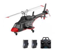 ExPrismarx RC Helicopter, 1:53 A61 Air-wolf 2.4G 4CH Single Rotor Flybarless Mini RC Helicopter Model with Optical Flow Altitude Hold, Gift for Adults Beginners (RTF Version/Red and Black)