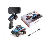 ExPrismarx RC Truck, WL 1/64 Scale Full-Proportional APP Auto-Pairing FPV Mini RC Truck with Camera and Display Screen, Creative Vehicle Gifts for Adults & Teens (Blue)