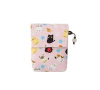 ExPrismarx Storage Bag for Mi Mini Plus Retro Game Console, Lightweight Portable Handcrafted Travel Protection Case with Maneki-Neko Pattern (Pink)