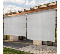 exproyzk Outdoor Roller Shades, Patio Roll Up Blinds, Exterior Shade Cloth Roll for Porch, Gazebo, Pergola, Balcony， Waterproof Light Filtering Fabric(60" Wx71 L)