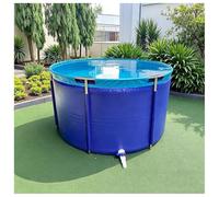 exproyzk XXIOJUN Pool Above Ground Canvas Fish Pond - Round Thickening Fish Pond with Frame, Collapsible Outdoor Tarpaulin for Koi Breeding Agricultural Irrigation Water StorageTank(1X1M)