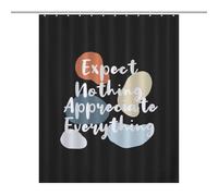 Expsct Nothing Appreciate Everything-yellow-orange-T-shirt-mugOpaque Polyester Shower Curtain, Water-Resistant, Heat-Resistant, 12 C-Shaped Hooks & Stainless Grommets - Shower Curtains, Shower Curtain