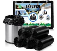 Expspru 10L Bin Bags Small Bin Liners, Pedal Bin Liners for Bathroom, Office, Kitchen, Bedroom,120 Count,Black
