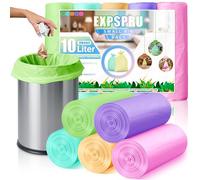 Expspru 10L Bin Bags Small Bin Liners Pedal Trash Bin Liners Thickened Colorful Bin Bags for Bathroom,Office, Kitchen,120 Counts