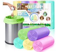 Expspru 15L Bin Liners Pedal Bin Bags Small Pedal Trash Bin Bags for Bathroom,Office, Kitchen,Colorful,120 Counts