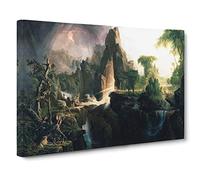 Expulsion From The Garden Of Eden By Thomas Cole Classic Painting Canvas Wall Art Print Ready to Hang, Framed Picture for Living Room Bedroom Home Office Décor, 20x14 Inch (50x35 cm)