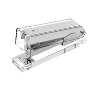 EXPUTRAN Acrylic Stapler,Clear and Silver-Tone Hardware, Beautiful Desk Accessory for Office Home or School,Takes Standard 24/6 or 26/6 Staples