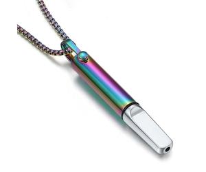 Exqele Breathing Necklace for Mindful Breathe Habit Aid and Anxiety Relief Breathlink Inhalers for Adult, 68.58 cm, Stainless Steel, No Gemstone
