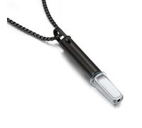 Exqele Breathing Necklace for Mindful Breathe Habit Aid and Anxiety Relief Breathlink Quit Smoking Smokeless Inhalers for Women Men Gift (BLACK +Silicone nozzle)