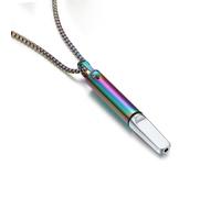 Exqele Breathing Necklace for Mindful Breathe Habit Aid and Anxiety Relief Breathlink Quit Smoking Smokeless Inhalers for Adult, 68.58 cm, Stainless Steel, No Gemstone