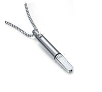 Exqele Breathing Necklace with Replaceable Filter Cotton for Mindful Breathing Aid Relaxation Portable Focus Tool Stainless Steel Meditation Jewelry Gift, 68.58 cm, Stainless Steel, No Gemstone