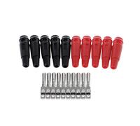 EXQIOUR 10 Pcs 32A 4mm Banana Plug High Current Insulated Shrouded Stackable Connector S Connector Cap Cover Protector Plug Adapter Socket Coaxial Cable Cord Solder Bulkhead Panel O Press