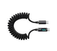 EXQIOUR 120W Rapidly Charging USB C Cord With Spring Coil Technology Flexible Extension Braided Data Cord For MultiDevice Use