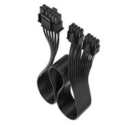 EXQIOUR 16PIN 1twin+4 GPU Adapter with 16AWG Thickened Wires, Twin 8pin Input for Stable Graphics Card Power PCIe Cable