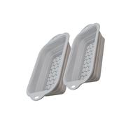 EXQIOUR 2 Piece Foldable Silicone Rectangular Baking Molds for Homemades Toasts Cakes Dessert Nonstick Easy Releases Loaf Pan Collapsing Baking Mold