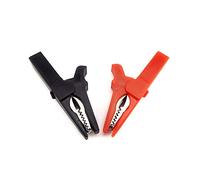 EXQIOUR 2Pcs Insulated For Clips Handle Cable Lead Testing Metal Clamps 55mm Length Insulated Clamp Electrical Clip Electrical Assortment