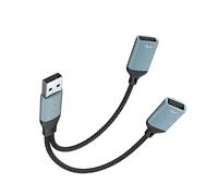 EXQIOUR 3Port Aluminum USB Extender Adapter 1.5A Fast Charging & High-Speed Data Sync for Computer Devices USB a Female to Male Adapter