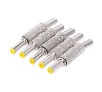 EXQIOUR 5 Pcs Metal 5.5x2.1mm For Power Male Plug Adapter Connector With Yellow Plug Adapter Connector Terminal Socket Female Male Cable Solder Parts Wire Butt Screw Interface Digital Disconnect