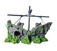 EXQIOUR Aquariums Resin Shipwreck Fish Shelter Cave Decorative Wrecked Ship Figurine Home Use Fishtanks Landscaping Accessories Fishtanks Decoration