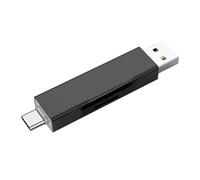 EXQIOUR Double Slot Compactly Memory Card Reader USB a Type C Interfaces for Various Operating Systems Reliability File Management Double Port Memory Card Card Reader