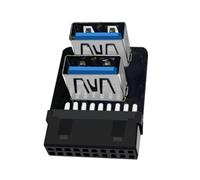 EXQIOUR Efficient 19 Pin to Double Female USB3.0 Adapter for Fast Transfer and Multiple Peripherals Connection Double USB Adapter