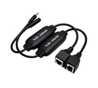 EXQIOUR Efficient 3.5 to RJ45 Auditory Extender with 100M Transmission Distance Not Require Power for Home Theater and Studio Net Sound Adapter