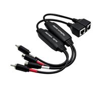 EXQIOUR Efficient 3.5 to RJ45 Auditory Extender with 100M Transmission Distance Not Require Power for Home Theater and Studio Net Sound Adapter