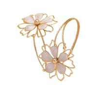 EXQIOUR Elegant Floral Kirsite Bangle Asymmetric Artistry, Lightweight & Versatile for Stylish Occasions Floral Irregular Pattern Armlet