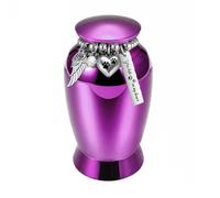 EXQIOUR Elegant Pet Memorial Urn with Beads Wing Closures Ashes Storage Solution Aluminum Alloy Loss Cats Cremation Box Memorial Gift Urn