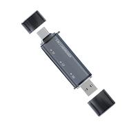 EXQIOUR Fast Speed USB2.0 Type C Card Reader Supporting Memory Cards Seamlessly Device Connection Aluminum Housing Camera Laptop Card Reader