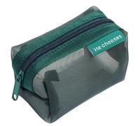 EXQIOUR Geometrical Mesh Wallet Compact Storage Case for School Supplies & Writing Tools Durablity Meshes Utility Pouches Small Storage Bag