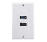EXQIOUR HDTV USB3.0 Wall Plate Plugs Insert Cable Mount Socket for Streamlined Device Connection and ClutterFrees Environment HDTV Wall Plate