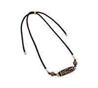 EXQIOUR Natural Agate Nine Eye Dzi Necklace Symbolizing Power Ancient Cultural Craftsmanship Neck Adornment For Daily Wear Spiritual Protections Necklace