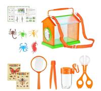 EXQIOUR Nature Explorers Set for Kids Ages 4-12, Includes Observation Box, Butterfly Net Catcher, Outdoor Handy Scooper