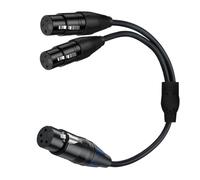 EXQIOUR Plated XLR 4Pin to Two 3Pin Adapter Cable for Music Equipment and Stage Monitors 50cm Professional XLR Link