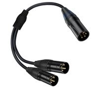 EXQIOUR Plated XLR 4Pin to Two 3Pin Adapter Cable for Music Equipment and Stage Monitors 50cm Professional XLR Link