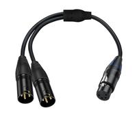EXQIOUR Plated XLR 4Pin to Two 3Pin Adapter Cable for Music Equipment and Stage Monitors 50cm Professional XLR Link