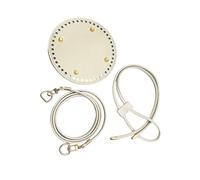 EXQIOUR Purse Knitting Set with Bag Bottoms Shoulder Strap Drawstring for Purses Diys Making PU Leather Backpack Makings Set Leather Bottom for Crochet