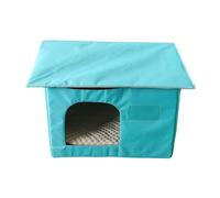 EXQIOUR Thin Pet Shelter for Cats and Clean Providing Spacious Inside and Stable Base Outdoor Expandable Nest Oxford Fabric Foldable House Weather Bed Removable Padding Cave for Garden Patio
