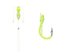 EXQIOUR Upgraded Green Carps Fishing Line with Double Hook Anti Bottom Baits Cage for Targeting Silver Carps High Strength Fishing Line