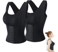 EXQST 3-In-1 Waist Buttoned Bra Shapewear,Women Corset Tummy Control Body Shaper,Seamless Support Top Vest Snatch Bra